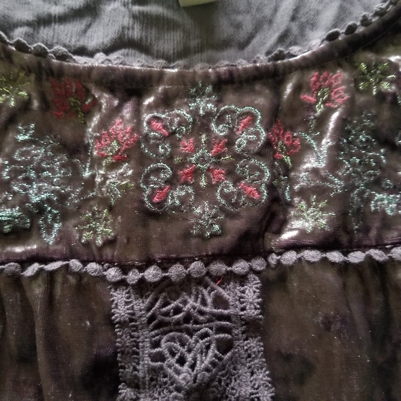 Large Knox Rose Purple Tank Blouse Boho Crochet - Picture 4 of 6